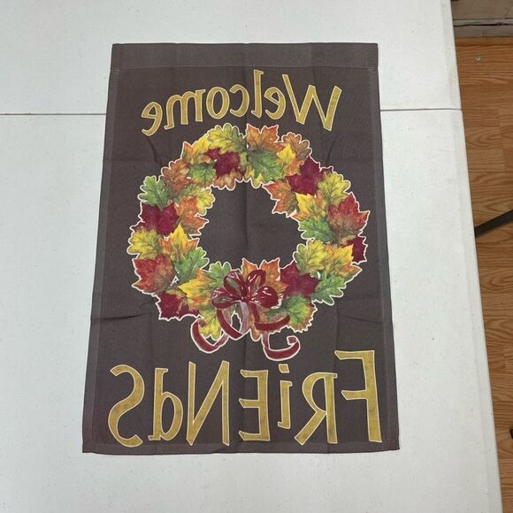 Welcome Friends Fall Small Flag - Picture 2 of 2